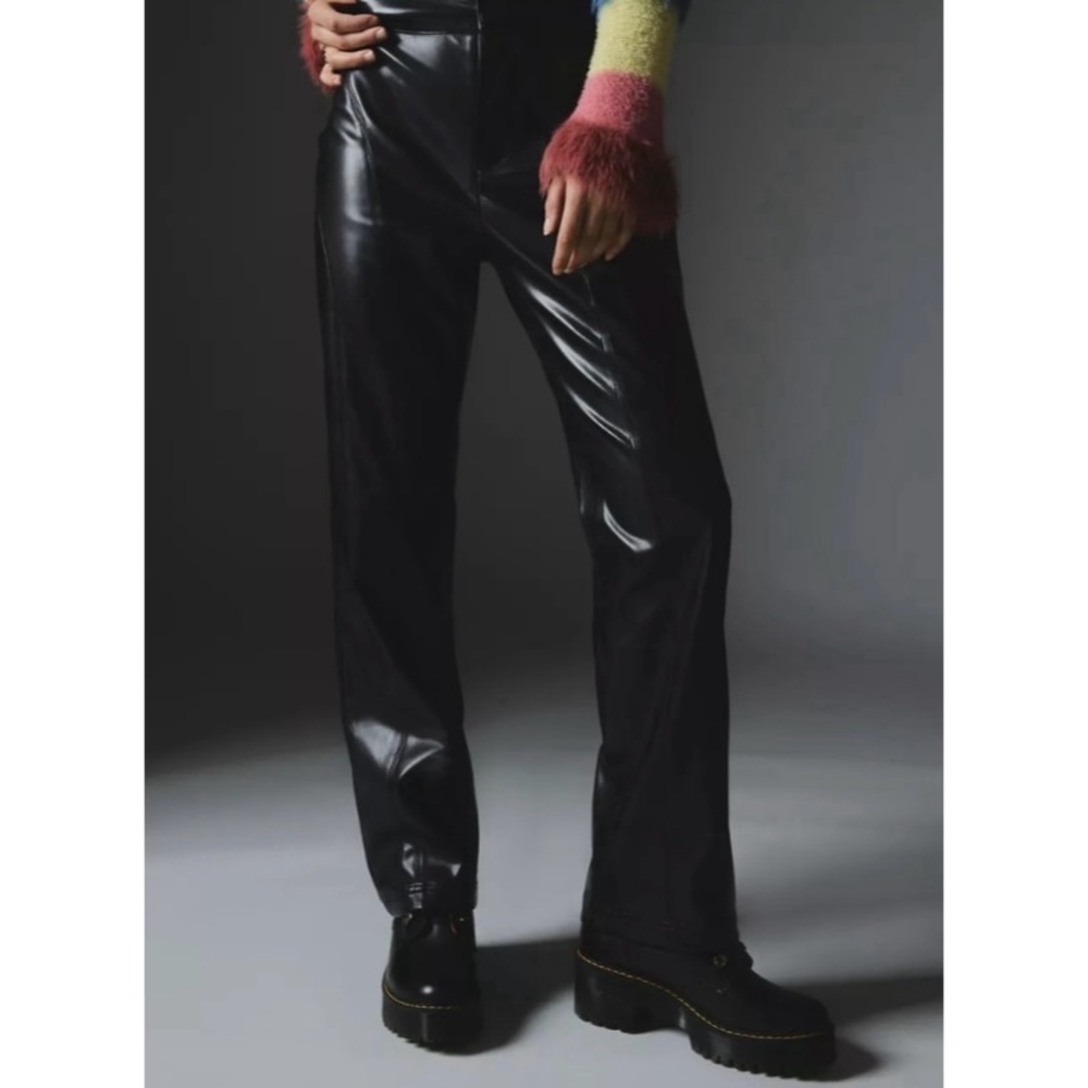 UO Silence + Noise Faux Leather Pants in Black - 4